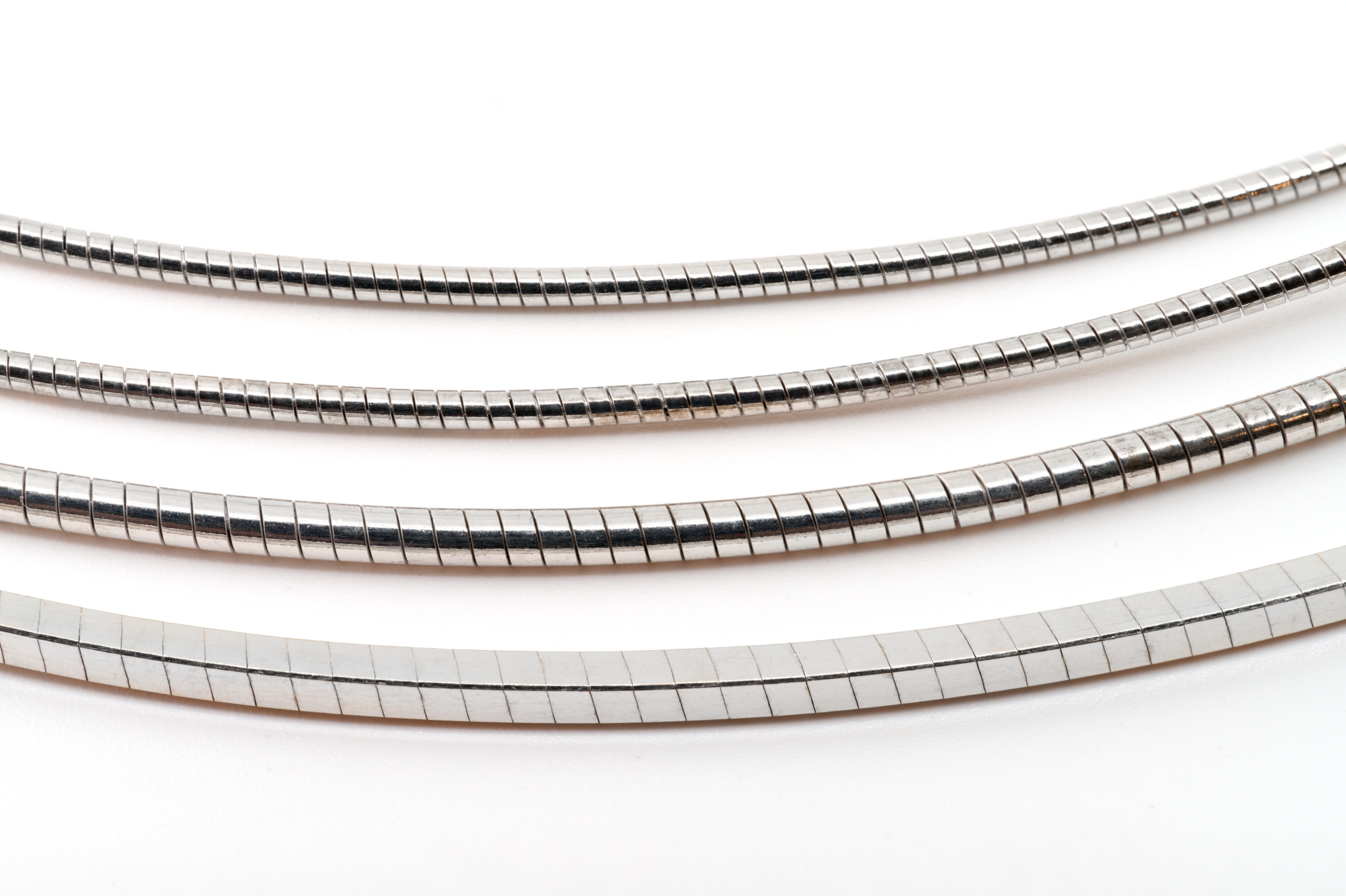 White Gold Omega Chain Square